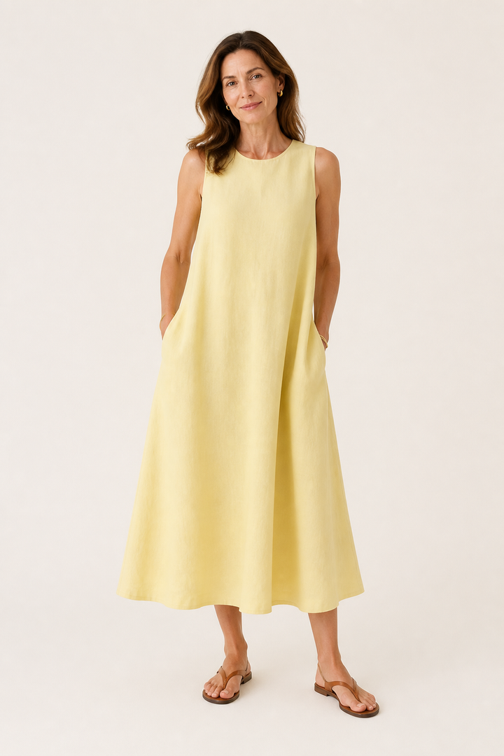 Robe midi ample sans manches