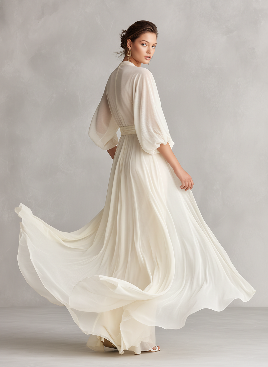 Robe Longue Ivoire Transparente