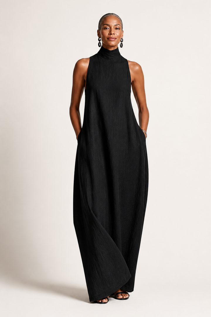 Robe Longue à Poches Latérales