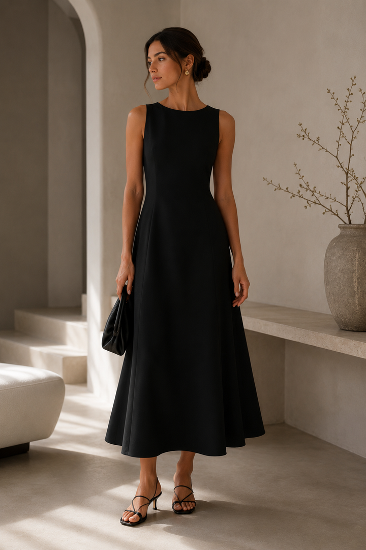 Robe Midi Française Minimaliste