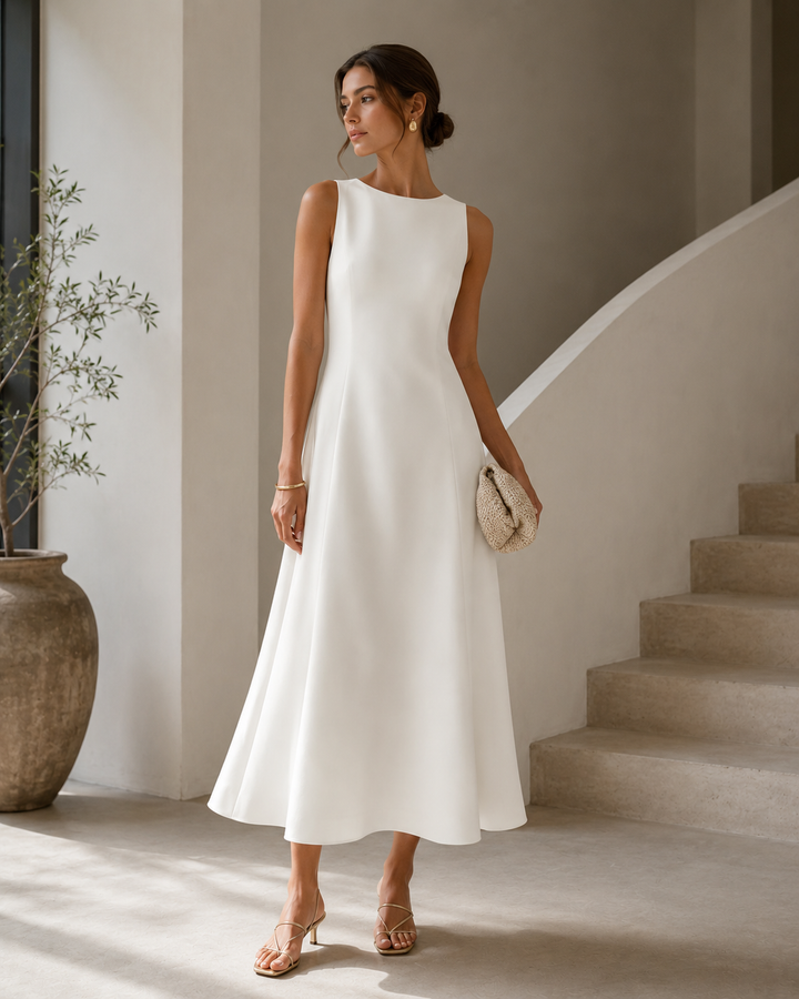Robe Midi Française Minimaliste