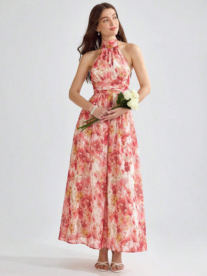 Robe Longue Dos Nu Col Halter