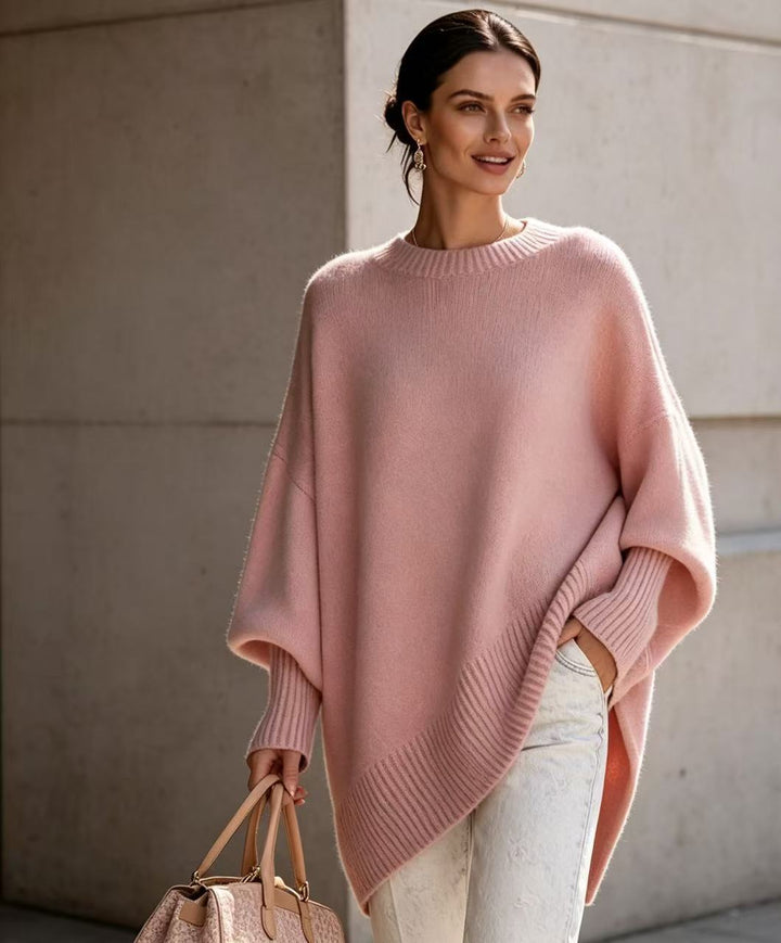 Pull grande taille en maille à col rond