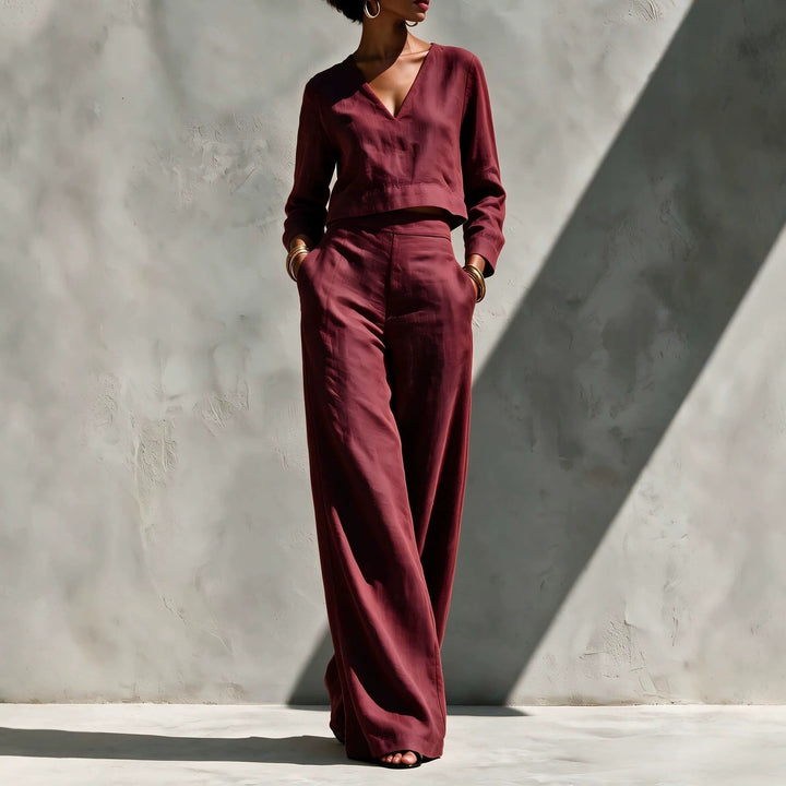Haut Court et Pantalon Taille Haute