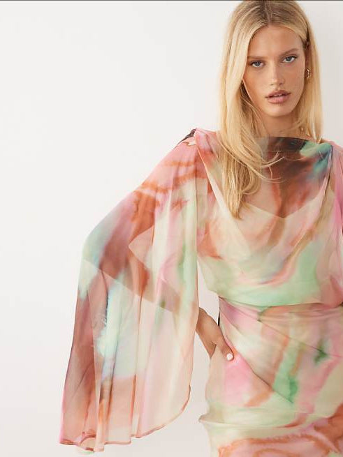 Robe Longue Manches Kimono