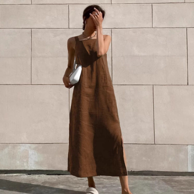 Robe Midi en Coton et Lin