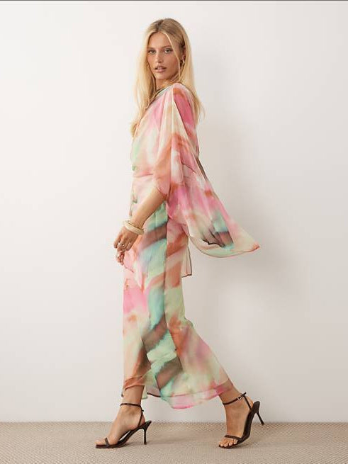 Robe Longue Manches Kimono