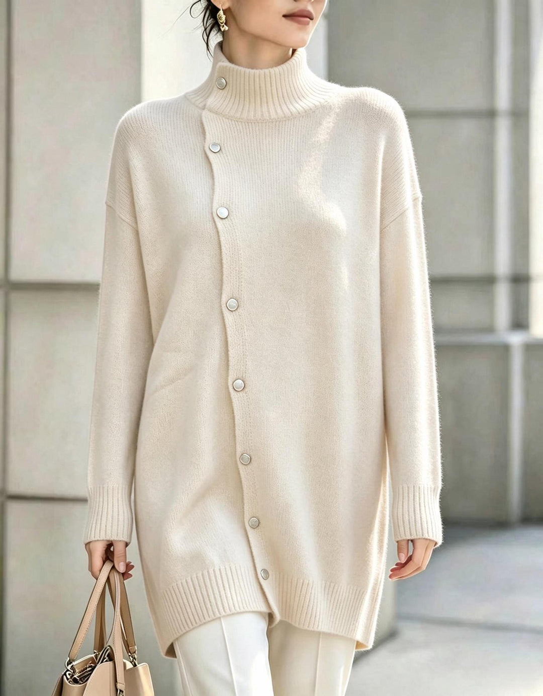 Cardigan col montant en maille