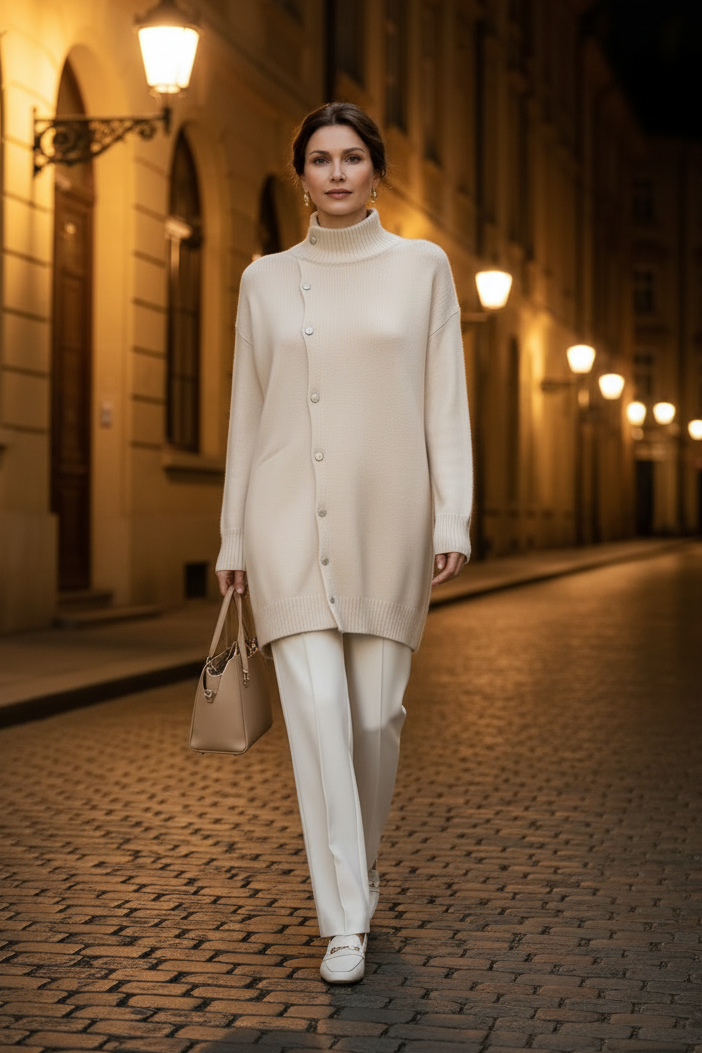 Cardigan col montant en maille