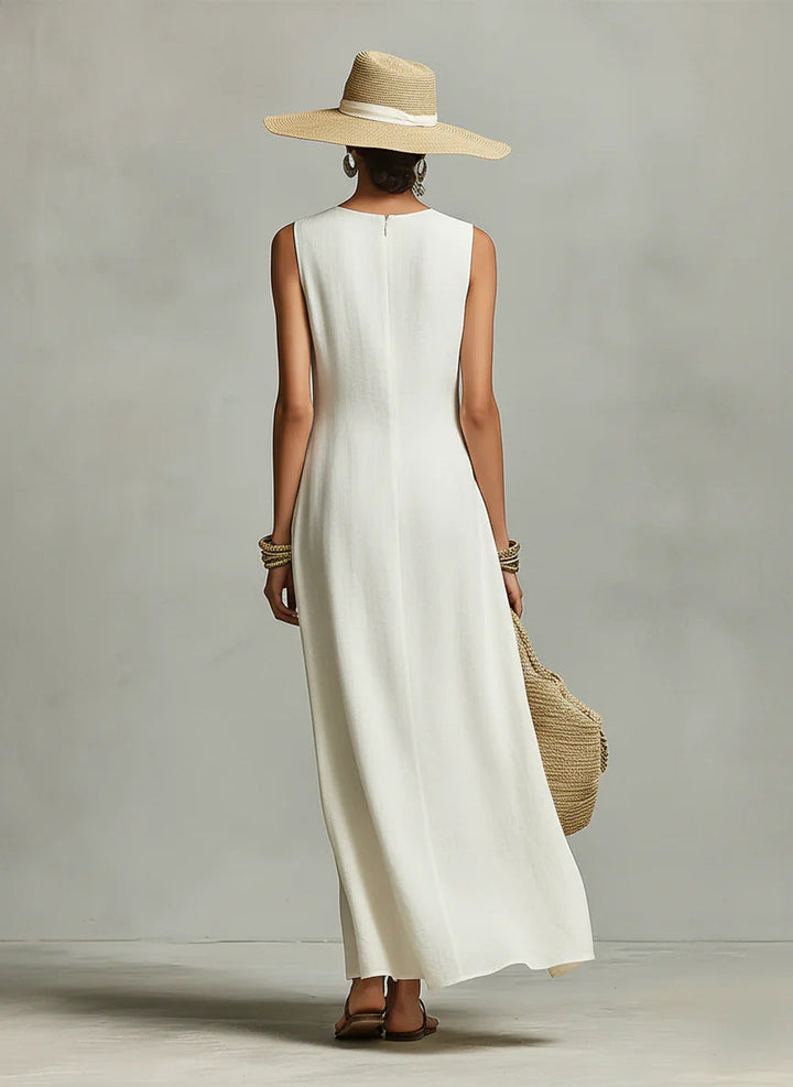 Robe Longue Ivoire Coupe Ample