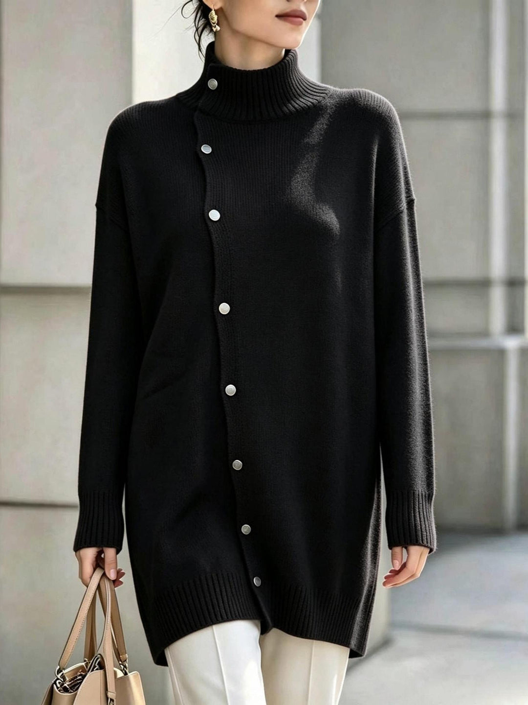 Cardigan col montant en maille