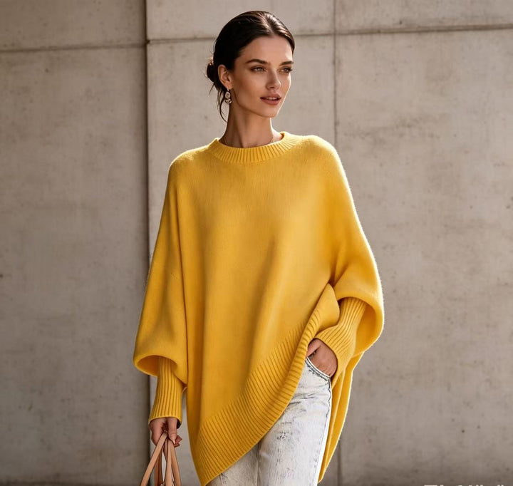 Pull grande taille en maille à col rond