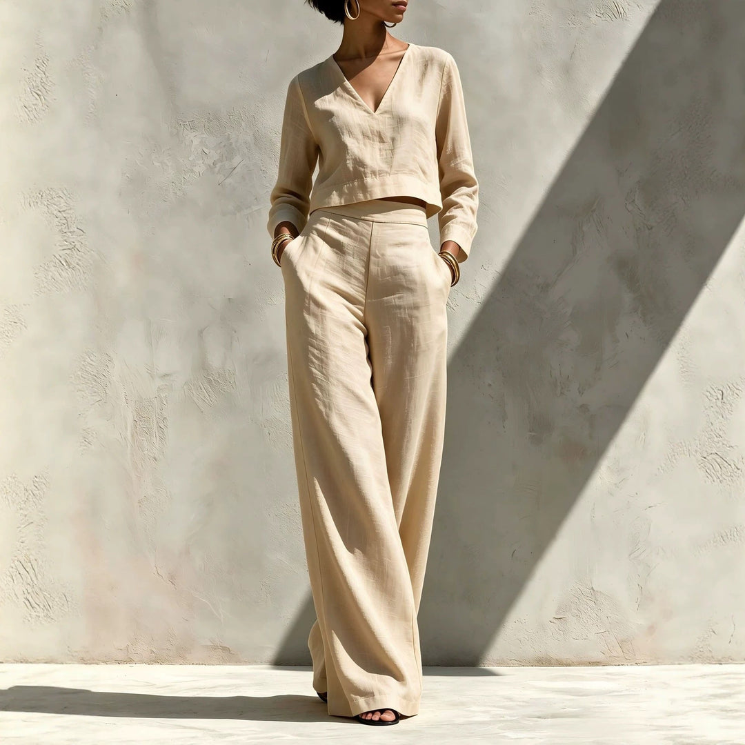 Haut Court et Pantalon Taille Haute