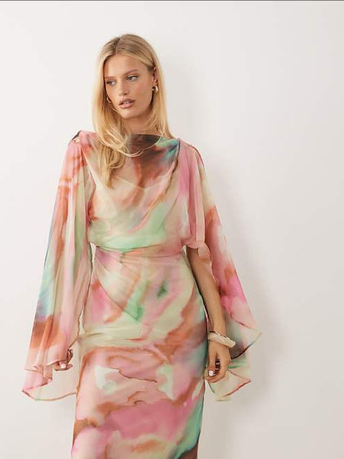 Robe Longue Manches Kimono