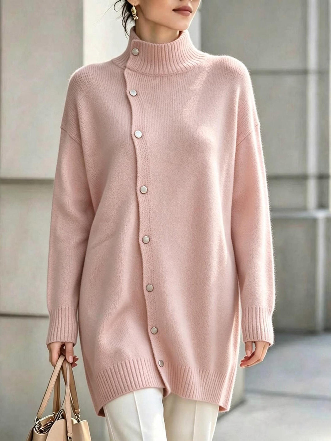 Cardigan col montant en maille