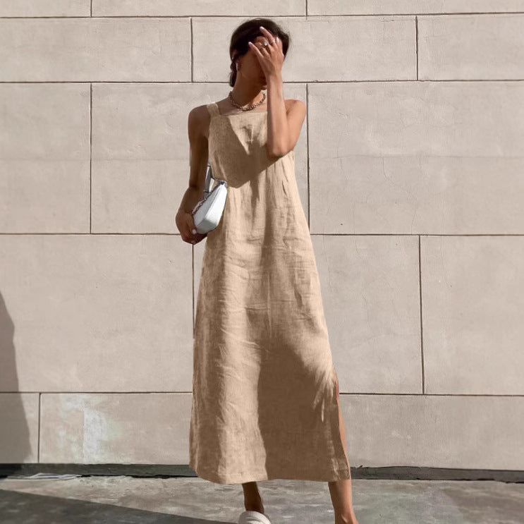 Robe Midi en Coton et Lin