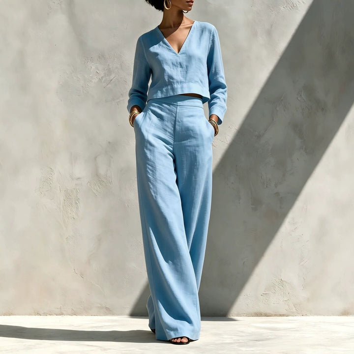 Haut Court et Pantalon Taille Haute