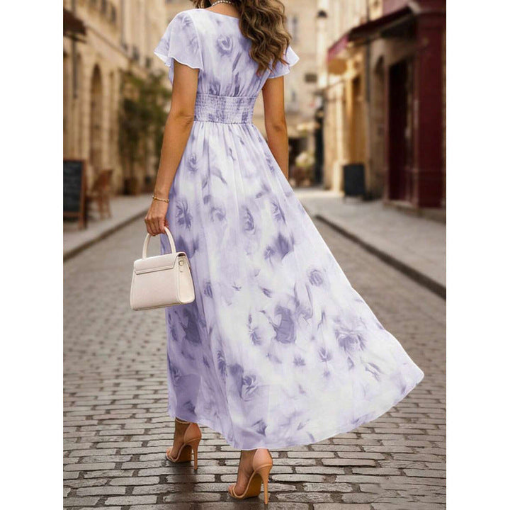 Robe Longue à Manches Volantées