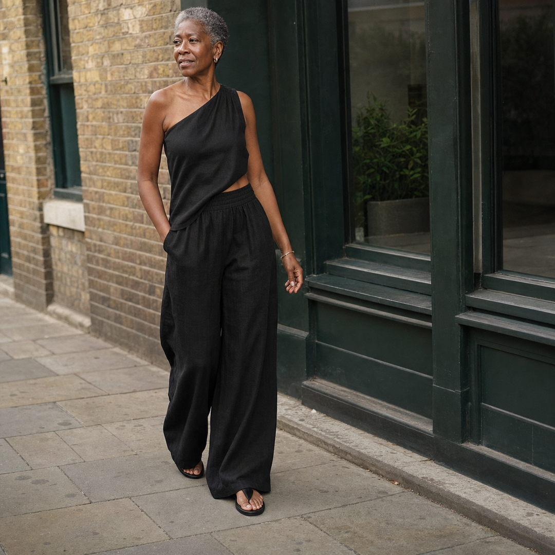 Ensemble Haut Asymétrique et Pantalon