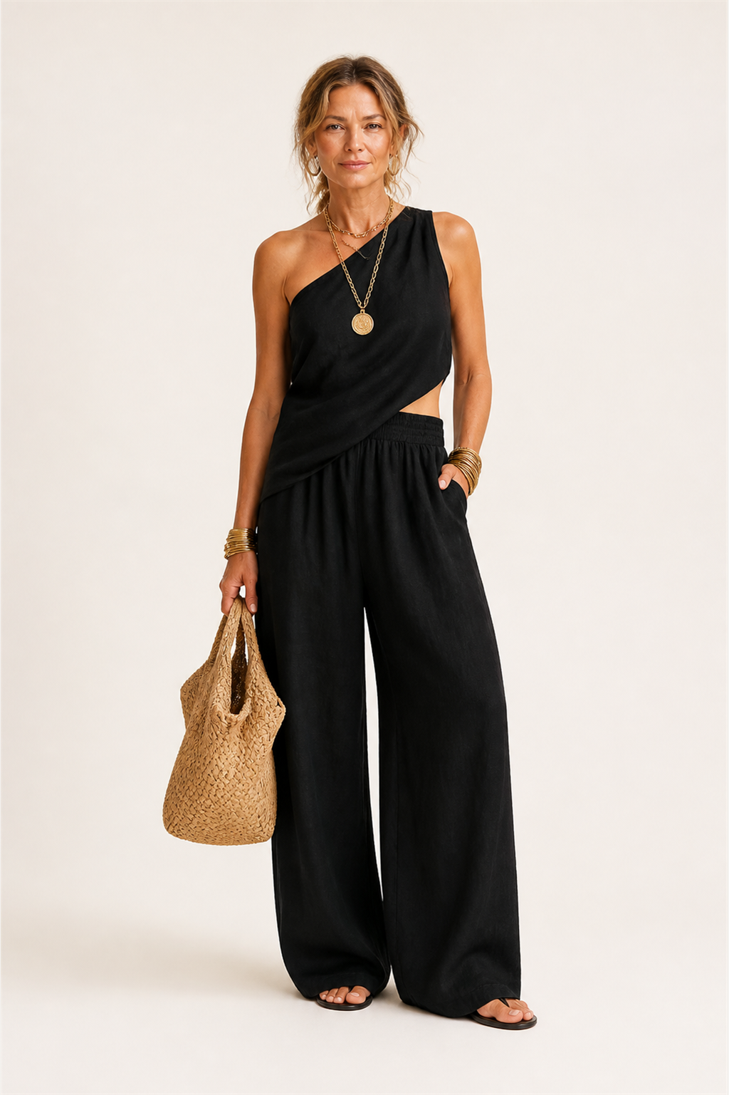 Ensemble Haut Asymétrique et Pantalon