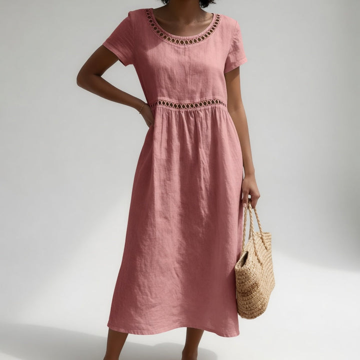 Robe Midi Ample Brodée