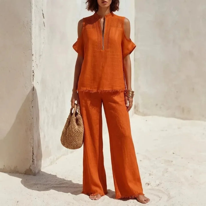 Ensemble Pantalon Bernadette Col Zippé