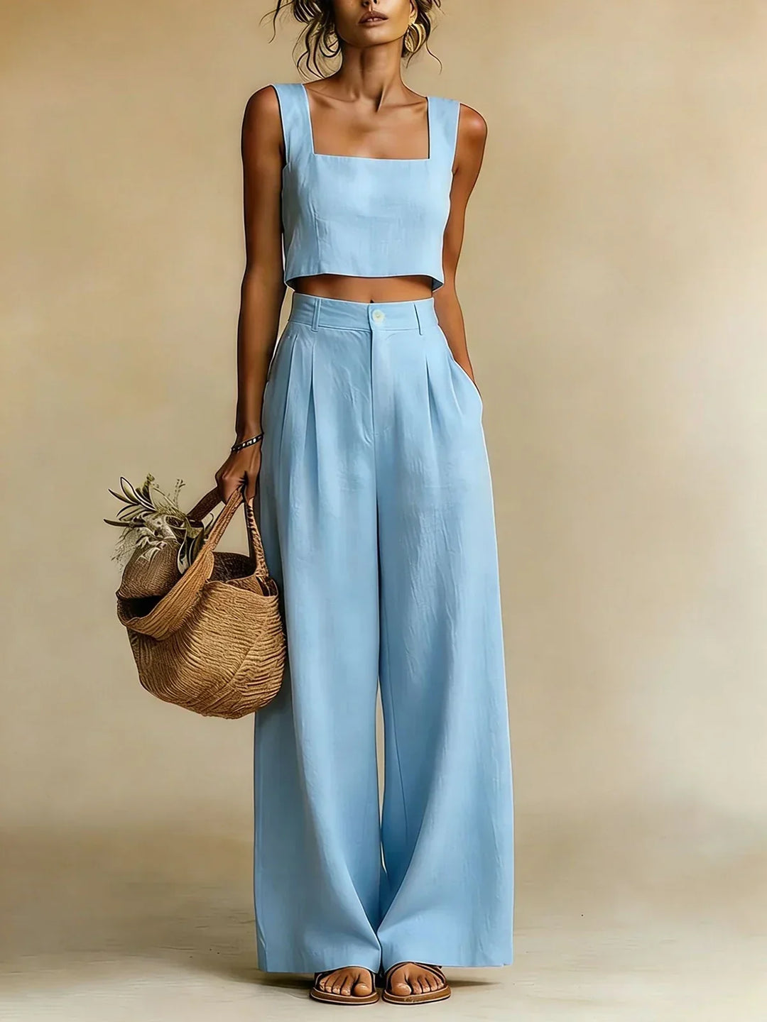 Ensemble Pantalon Palazzo Pêche