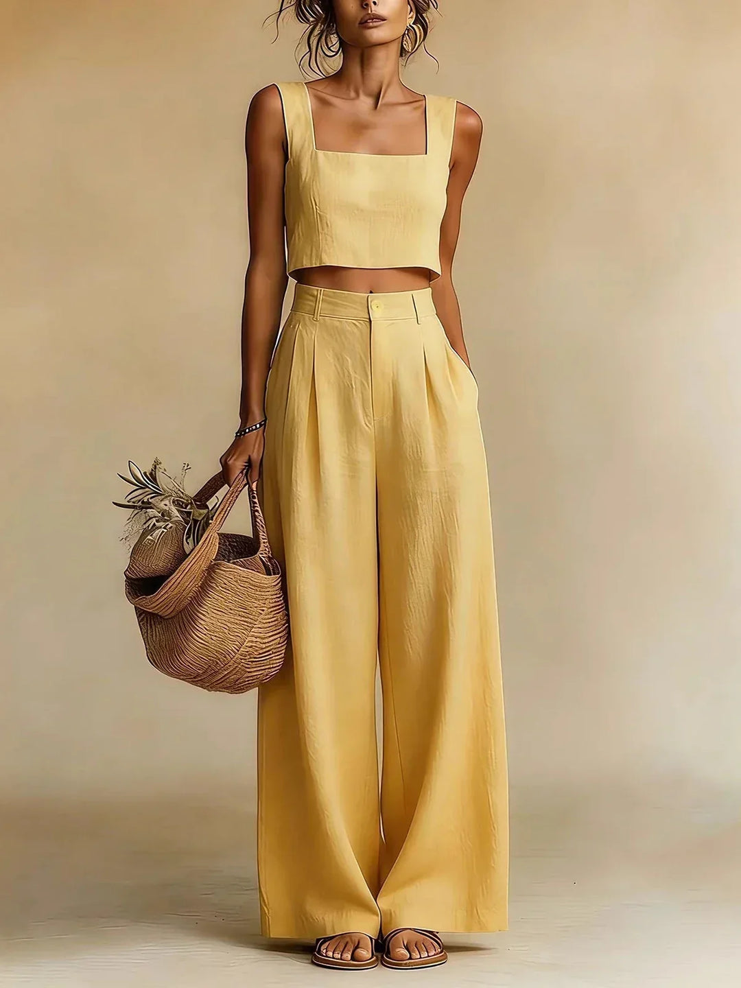 Ensemble Pantalon Palazzo Pêche