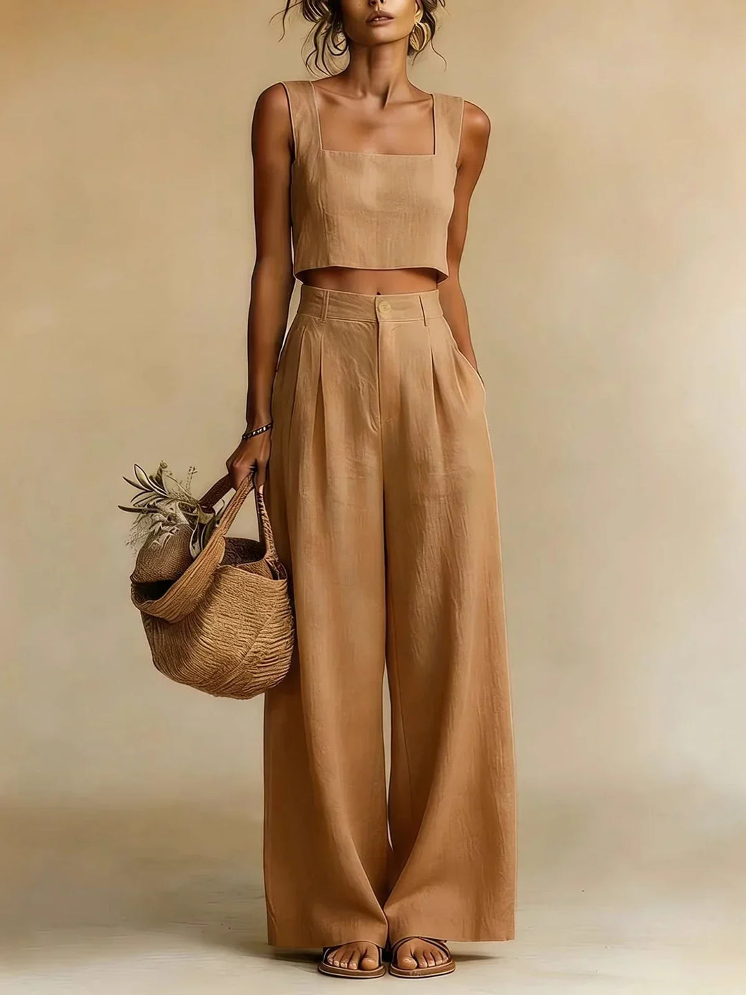 Ensemble Pantalon Palazzo Pêche