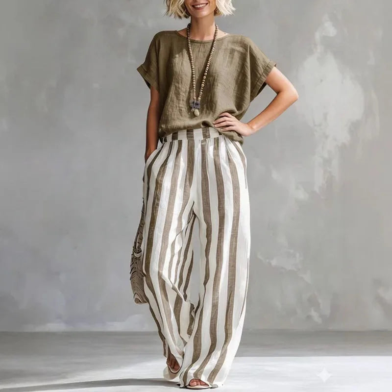 Ensemble Pantalon Été en Lin Vanessa