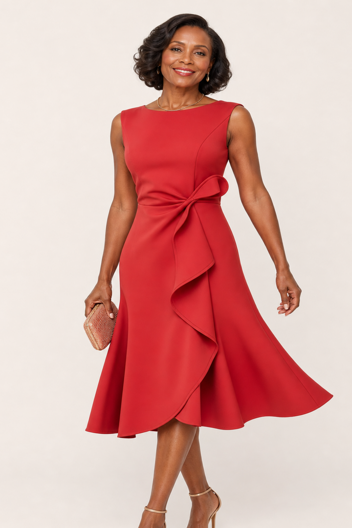 Robe Midi Trapèze Sans Manches