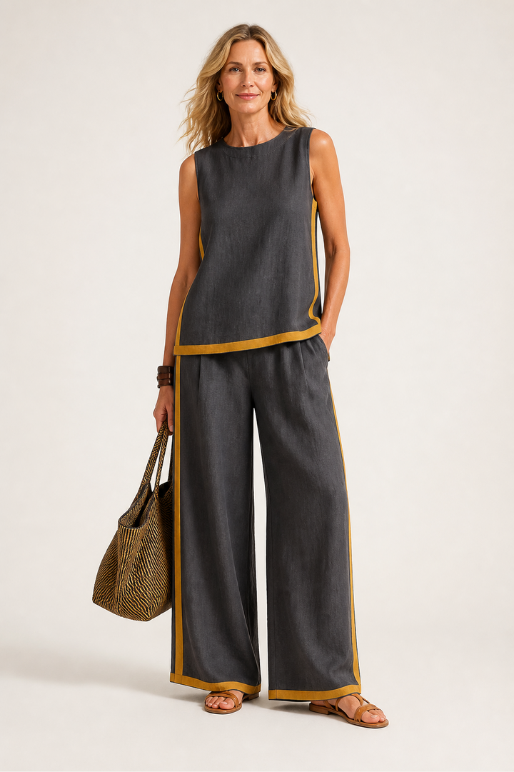 Ensemble Haut Sans Manches et Pantalon Large