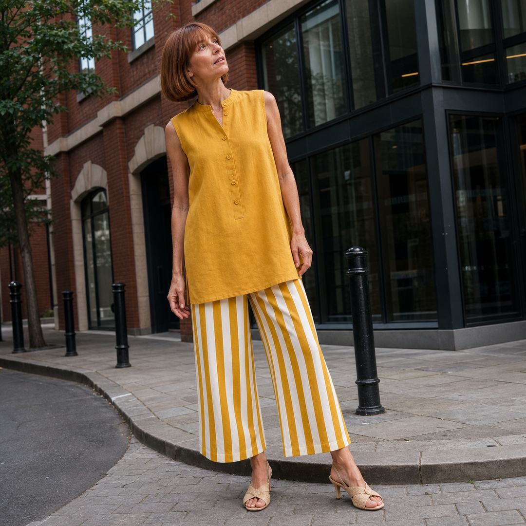 Ensemble Pantalon Large Rayé