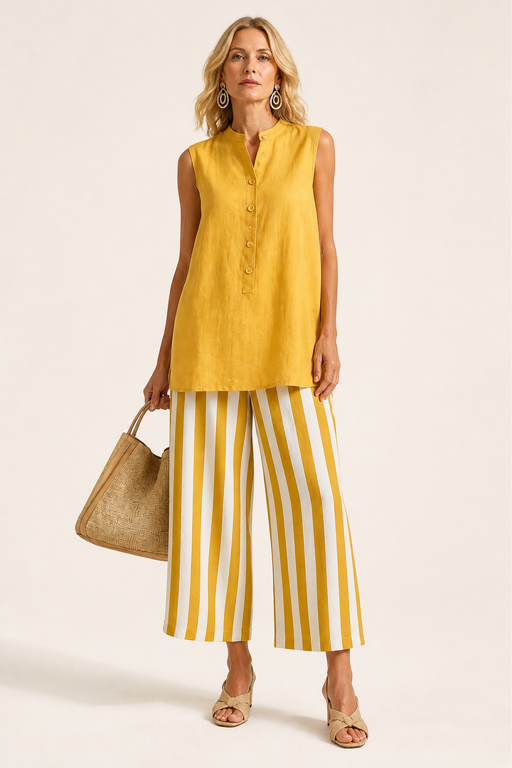 Ensemble Pantalon Large Rayé
