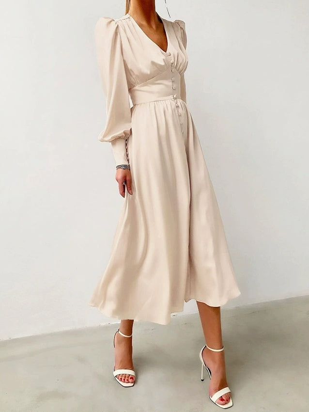 Robe midi col en V