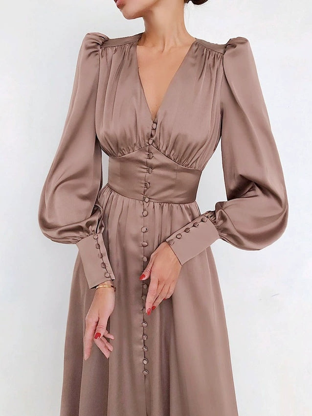 Robe midi col en V