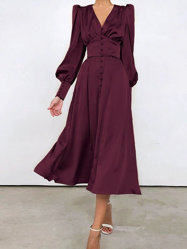Robe midi col en V