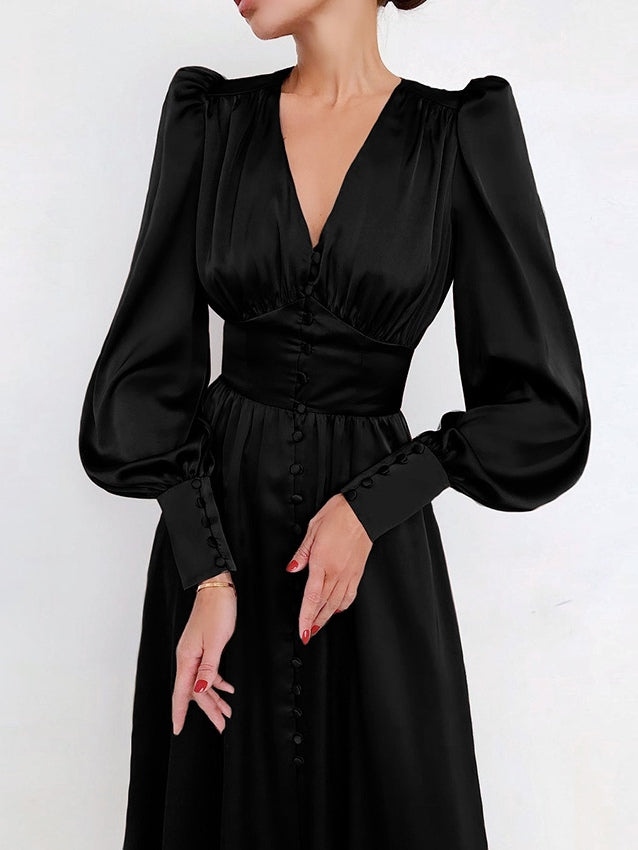Robe midi col en V