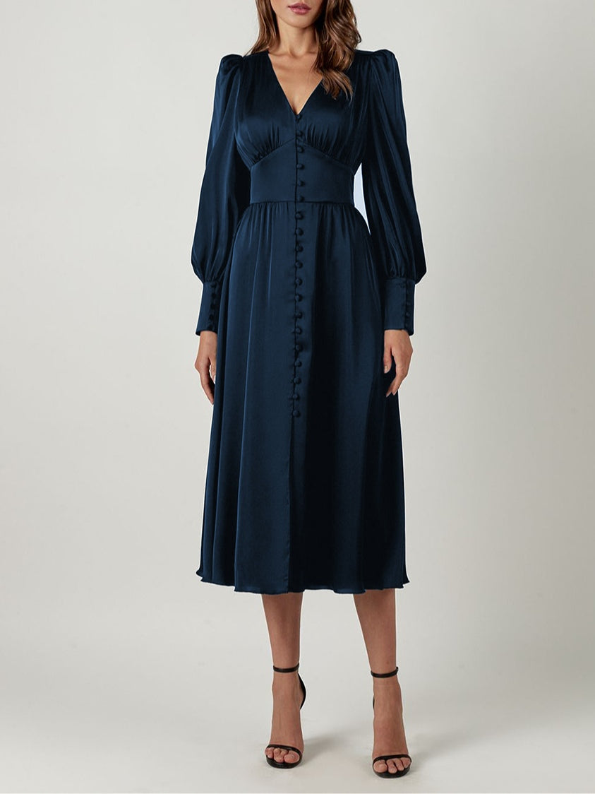 Robe midi col en V