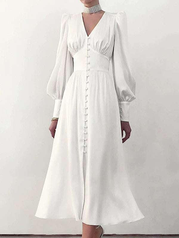 Robe midi col en V