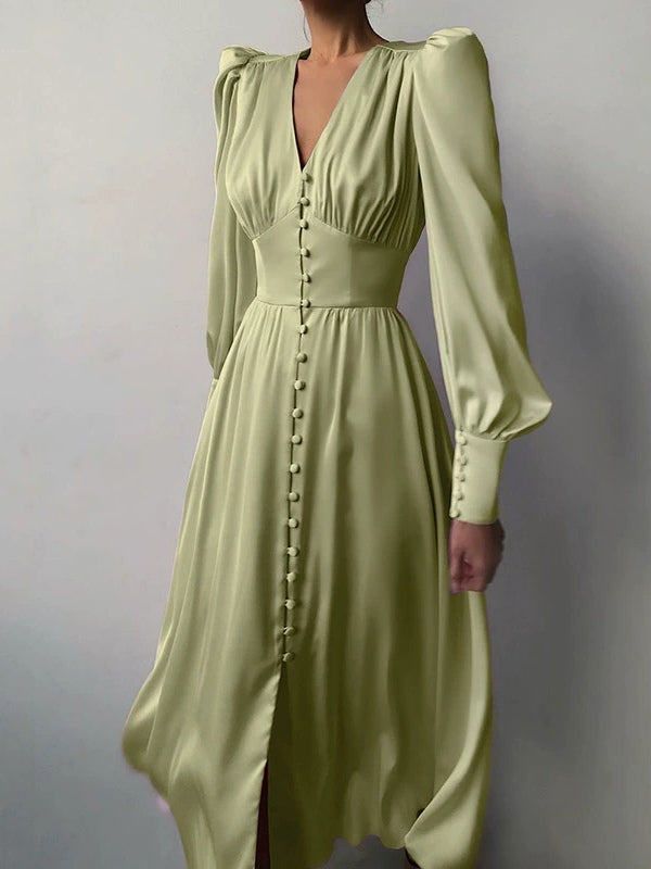 Robe midi col en V