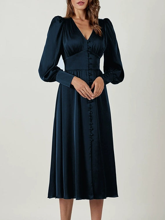 Robe midi col en V