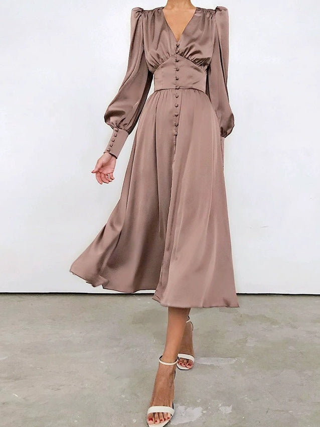 Robe midi col en V