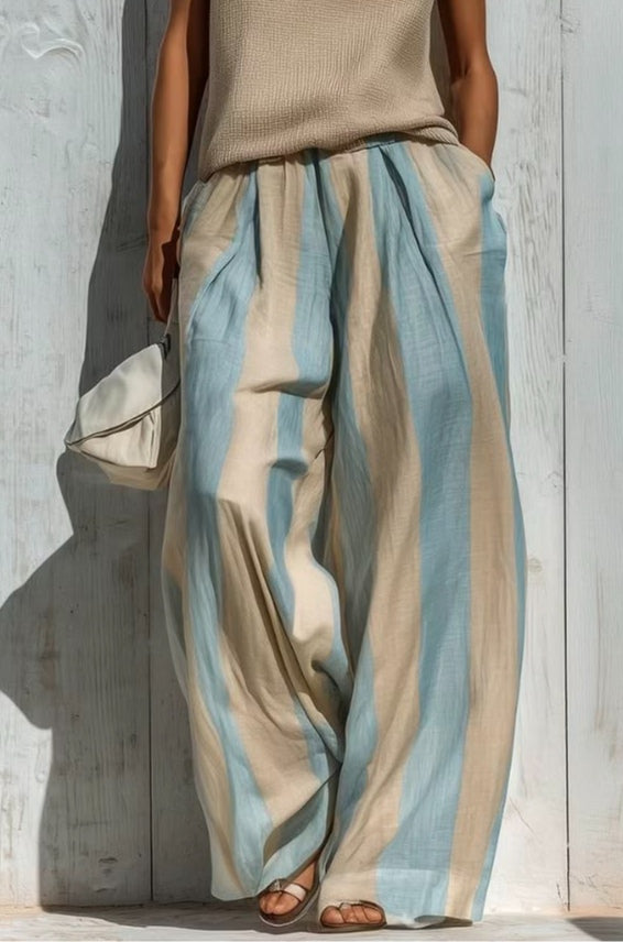 Ensemble Pantalon Rayé Ample