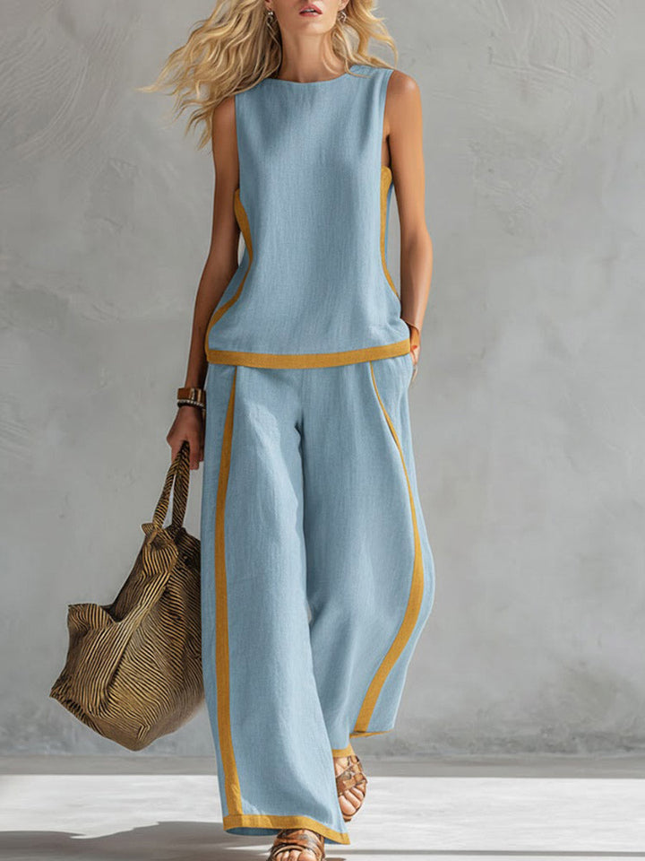 Ensemble Haut Sans Manches et Pantalon Large