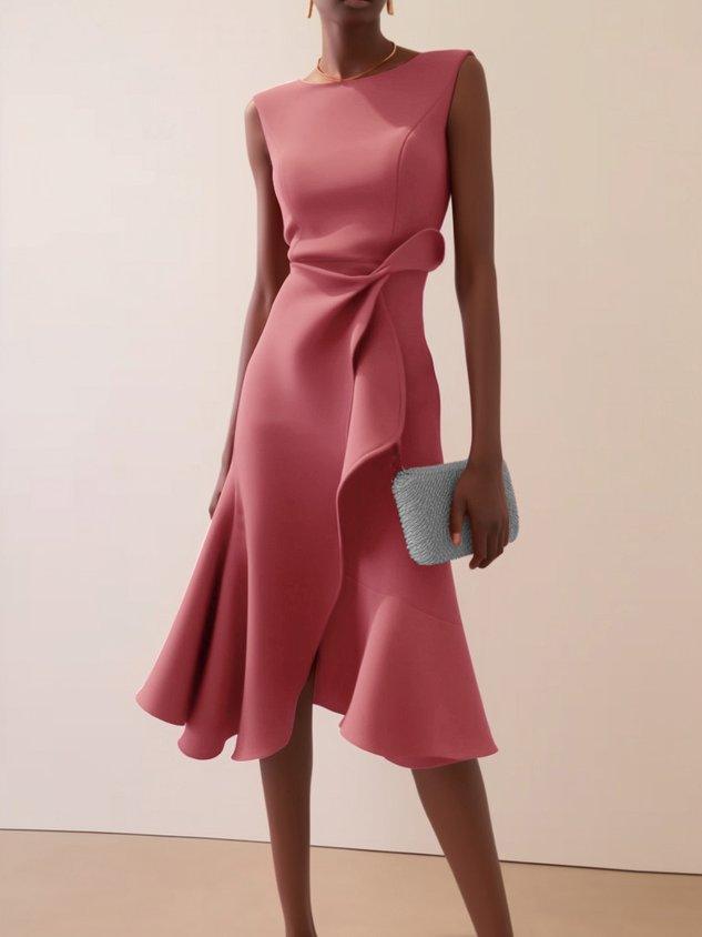 Robe Midi Trapèze Sans Manches