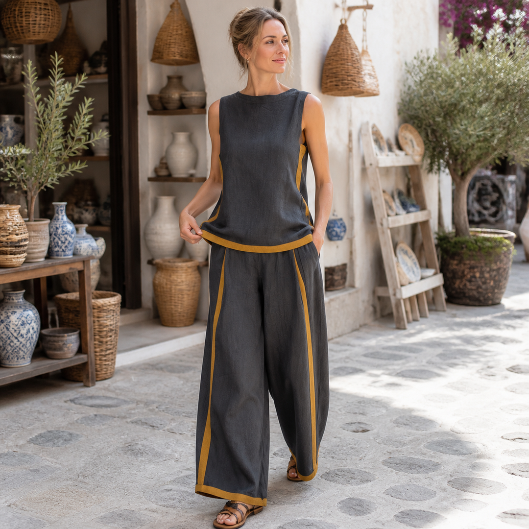 Ensemble Haut Sans Manches et Pantalon Large