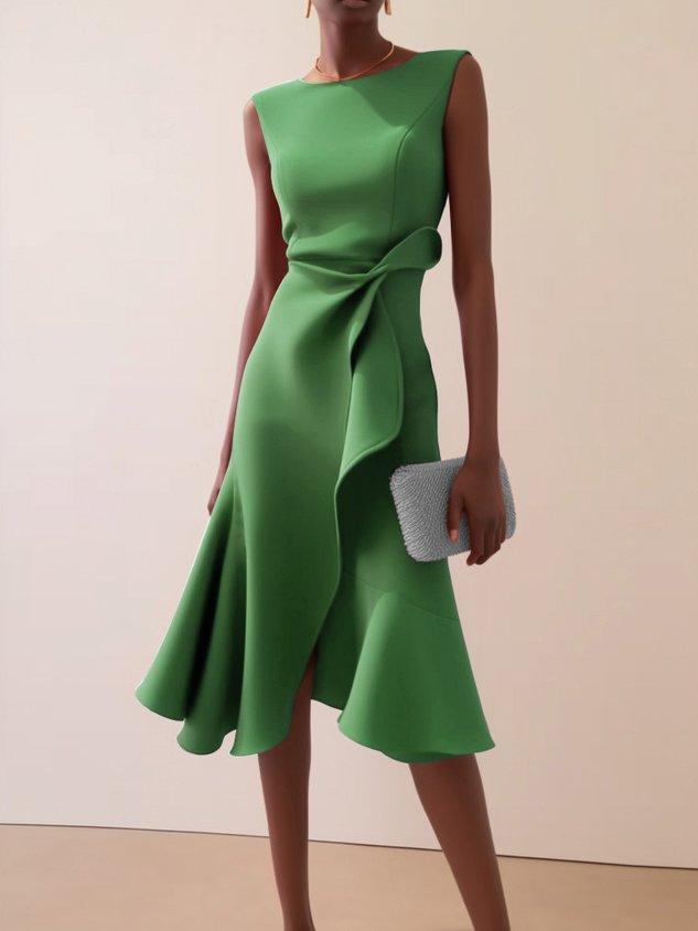 Robe Midi Trapèze Sans Manches
