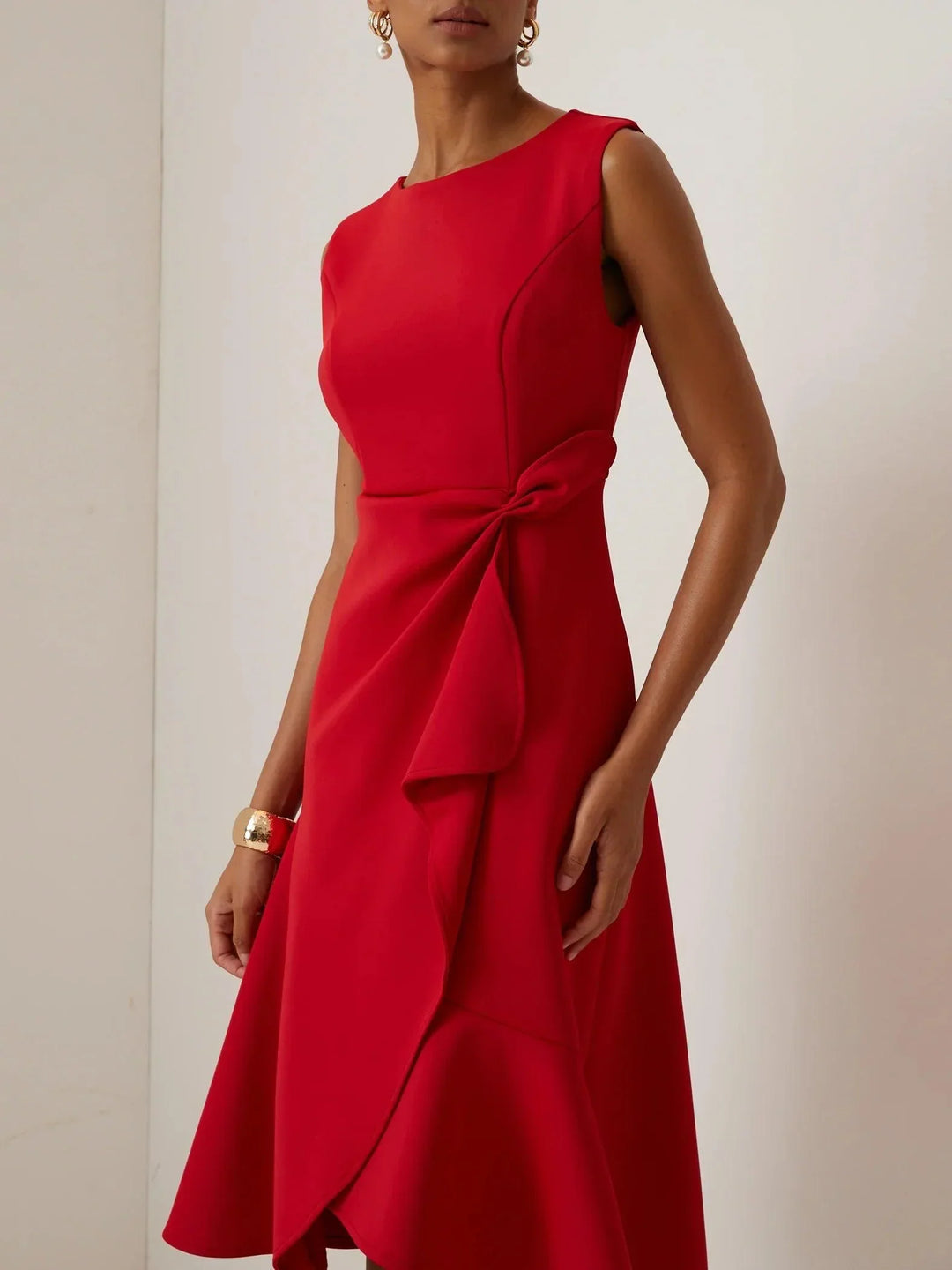 Robe Midi Trapèze Sans Manches