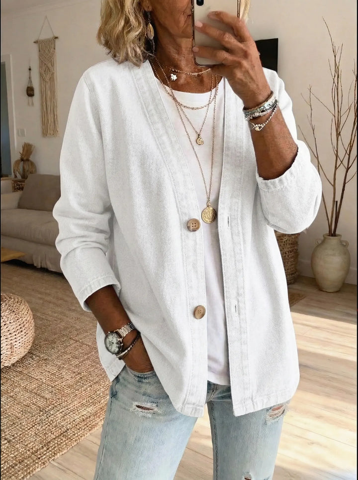 Cardigan en jean boutonné classique